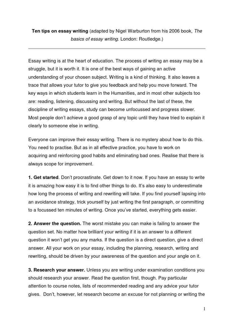 Tips for Effective Essay Writing | PDF | Essays | Plagiarism
