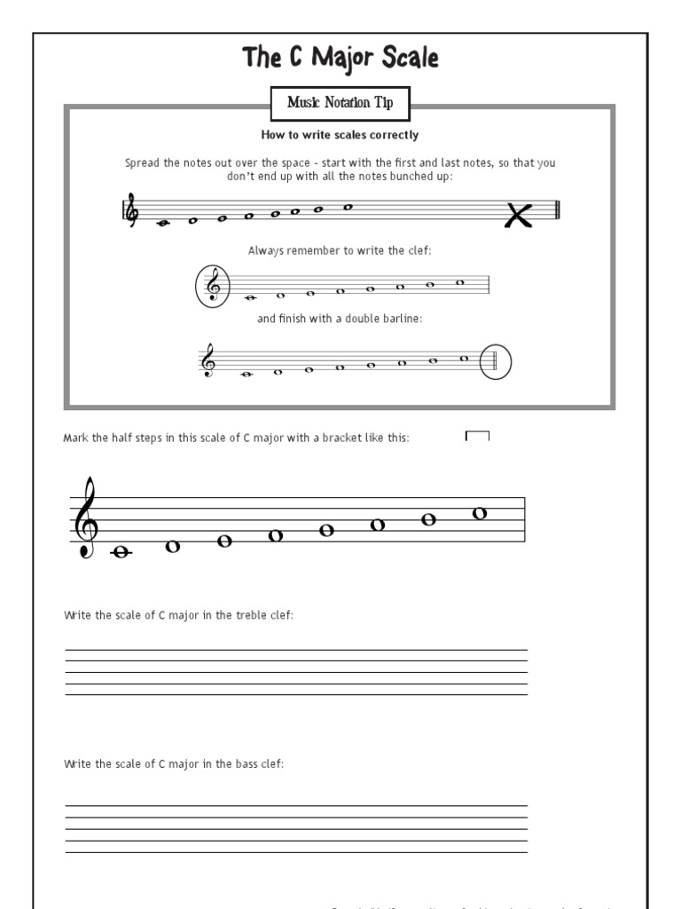 c major scale bass clef