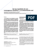 ¿Cómo Presentar Los Resultados de Una Investigación Científica I. La Comunicación Oral