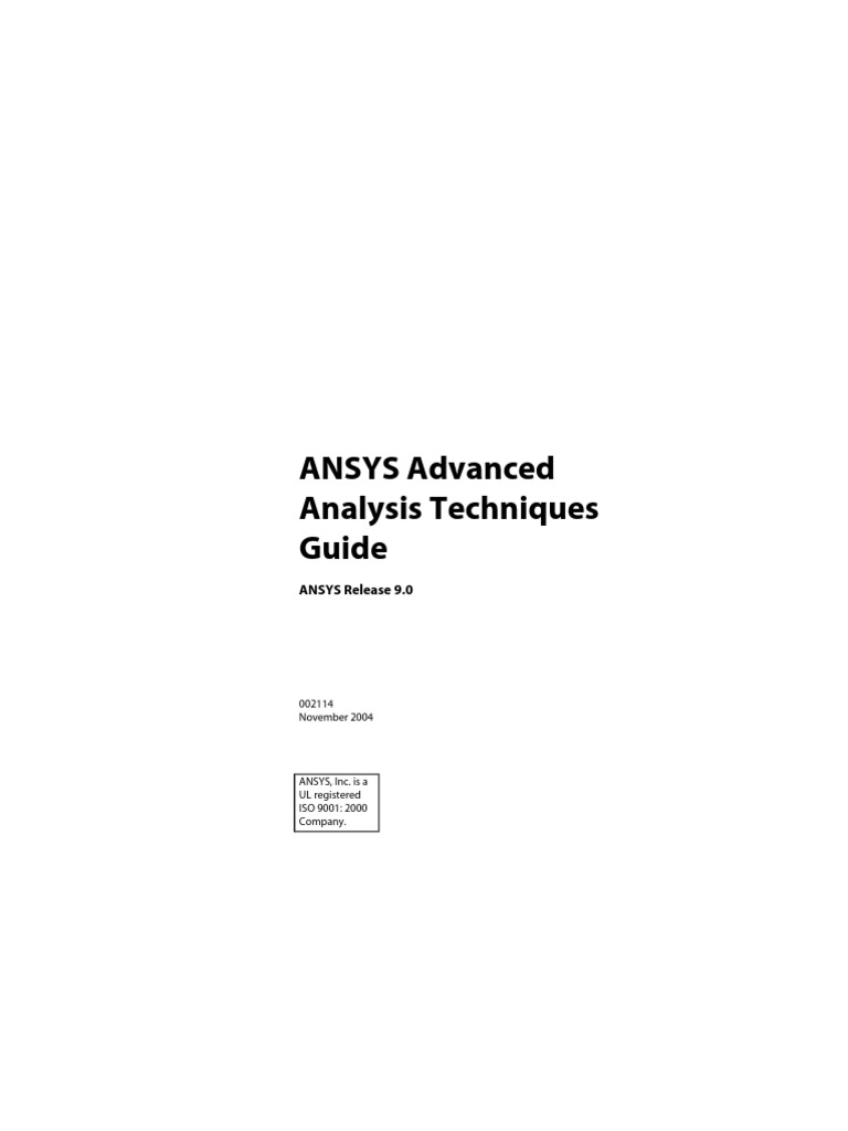 Ansys Advanced Analysis Techniques Guide | PDF | Mathematical ...
