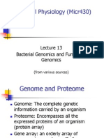 Bacterial Physiology (Micr430) : Bacterial Genomics and Functional Genomics