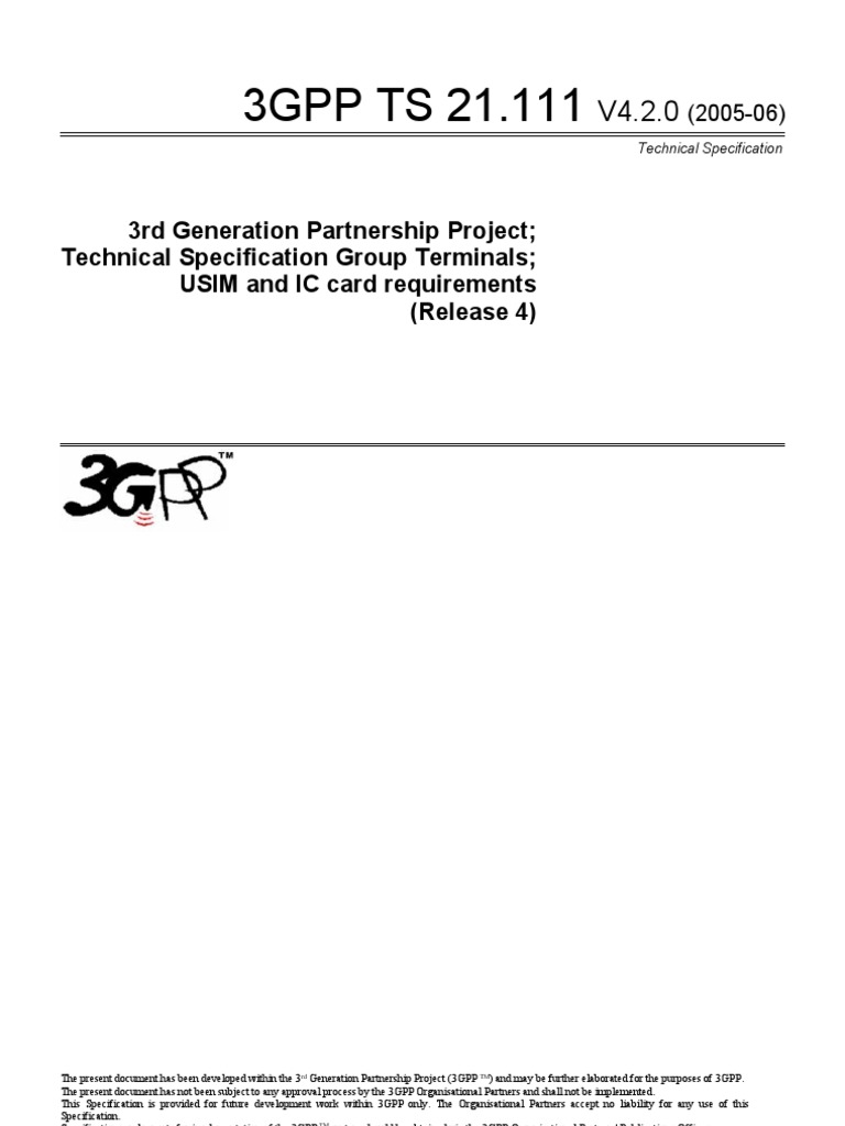3GPP TS 21.111 | PDF | Personal Identification Number | Gsm