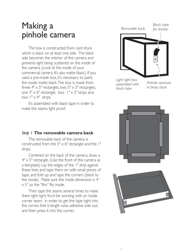 DIY Pinhole Camera Construction Guide | PDF | Home & Garden