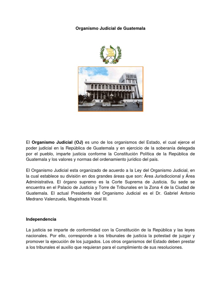 Estructura del Organismo Judicial en Guatemala | PDF | Jurisdicción ...