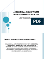 Solid Waste Management Act of 2000 RA 9003