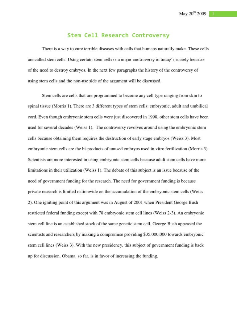 Stem Cell Research Controversy Stem Cell Embryonic Stem Cell