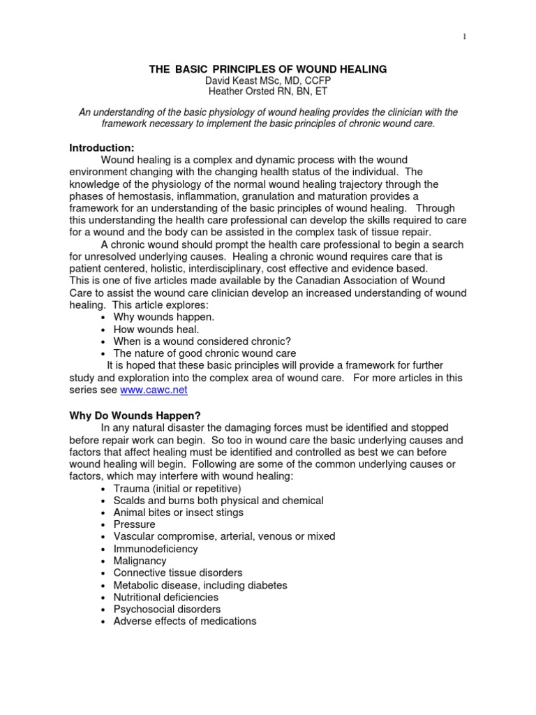 Principles of Wound Healing | PDF | Wound Healing | Healing