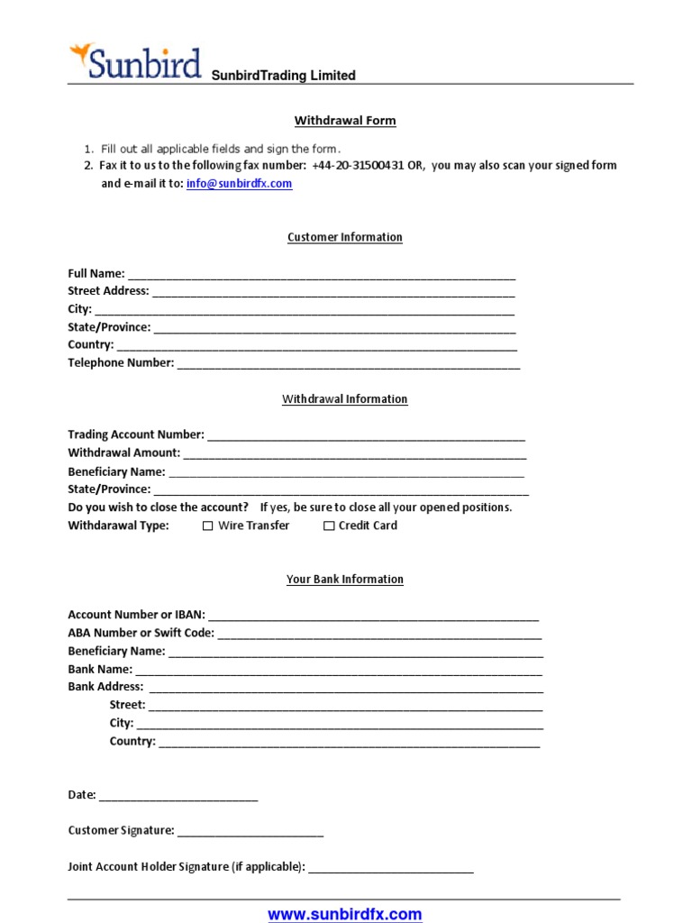 Docs en PDF WithdrawalForm | PDF