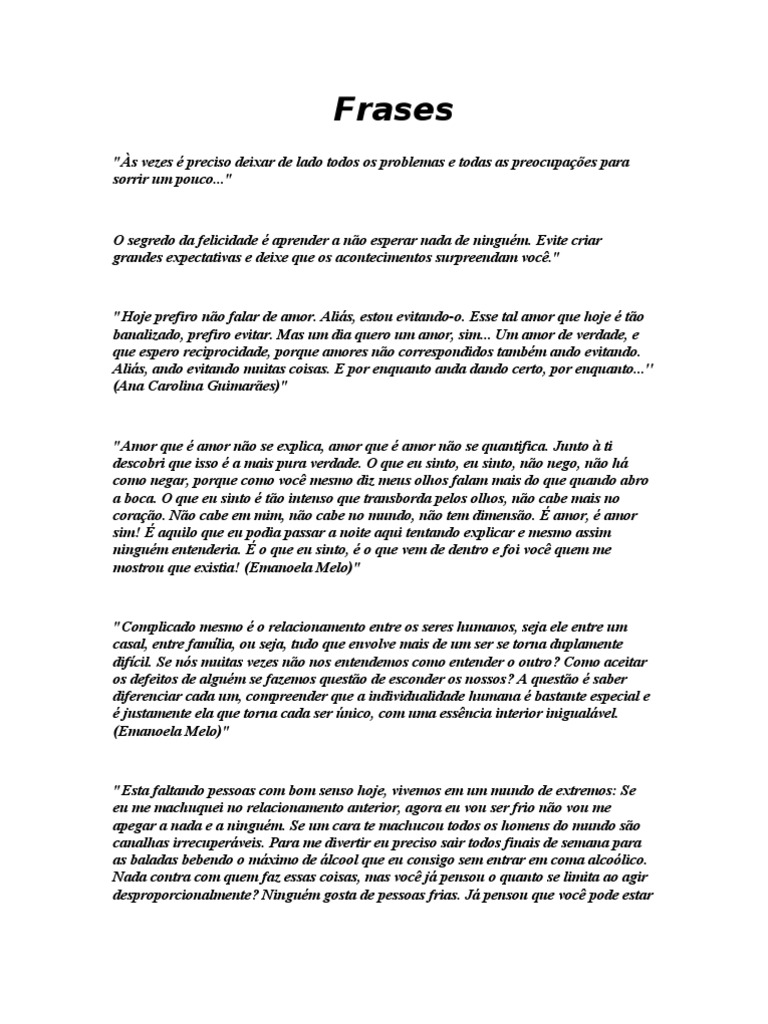 Reflexões sobre Amor e Relacionamentos | PDF | Amor | Tempo