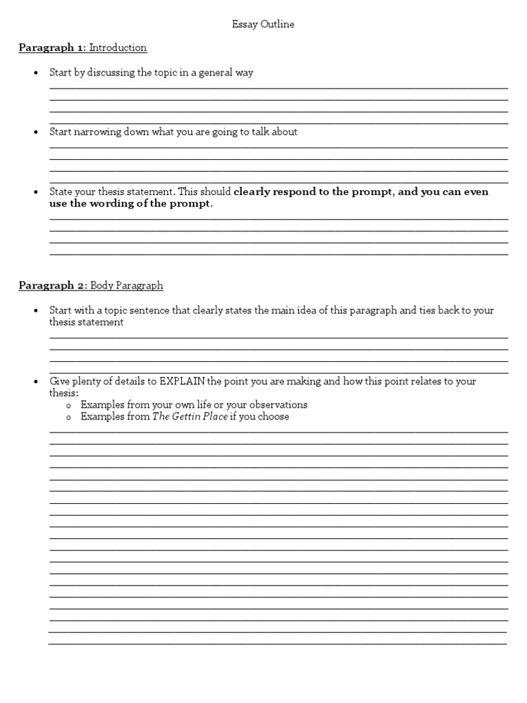 Essay Outline Template Guide | PDF | Paragraph | Essays