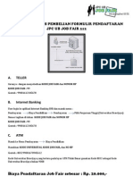 Petunjuk Teknis Pembelian Formulir Pendaftaran JPC Ub Job Fair 212