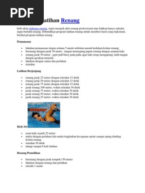 Program Latihan Renang