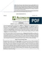 Algonquin Power Preferred Shares Series A