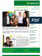 Bartercard Brisbane South: City Franchise of The Year 2012