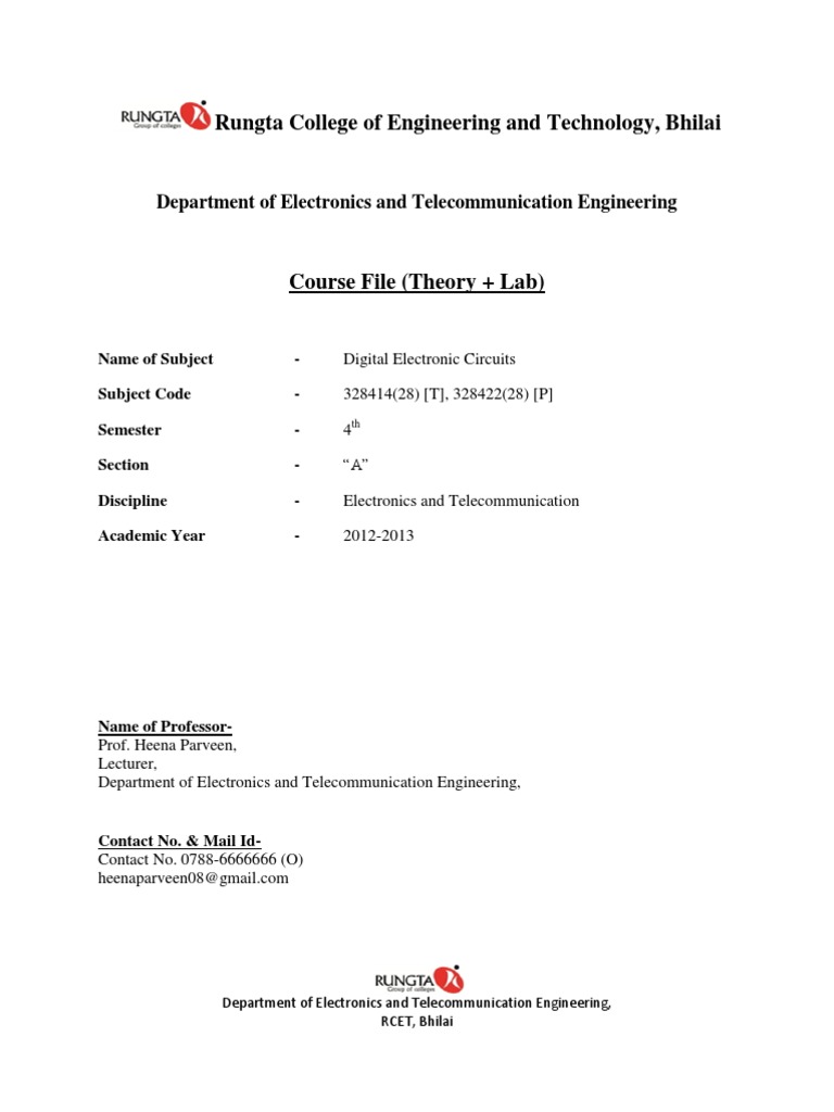 Digital Electronics Course Overview | PDF | Art | Technology & Engineering