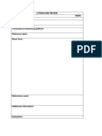 Literature Review Format