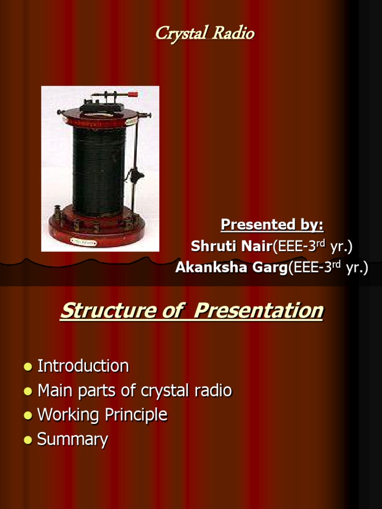 Crystal Radio PDF Detector (Radio) Electricity