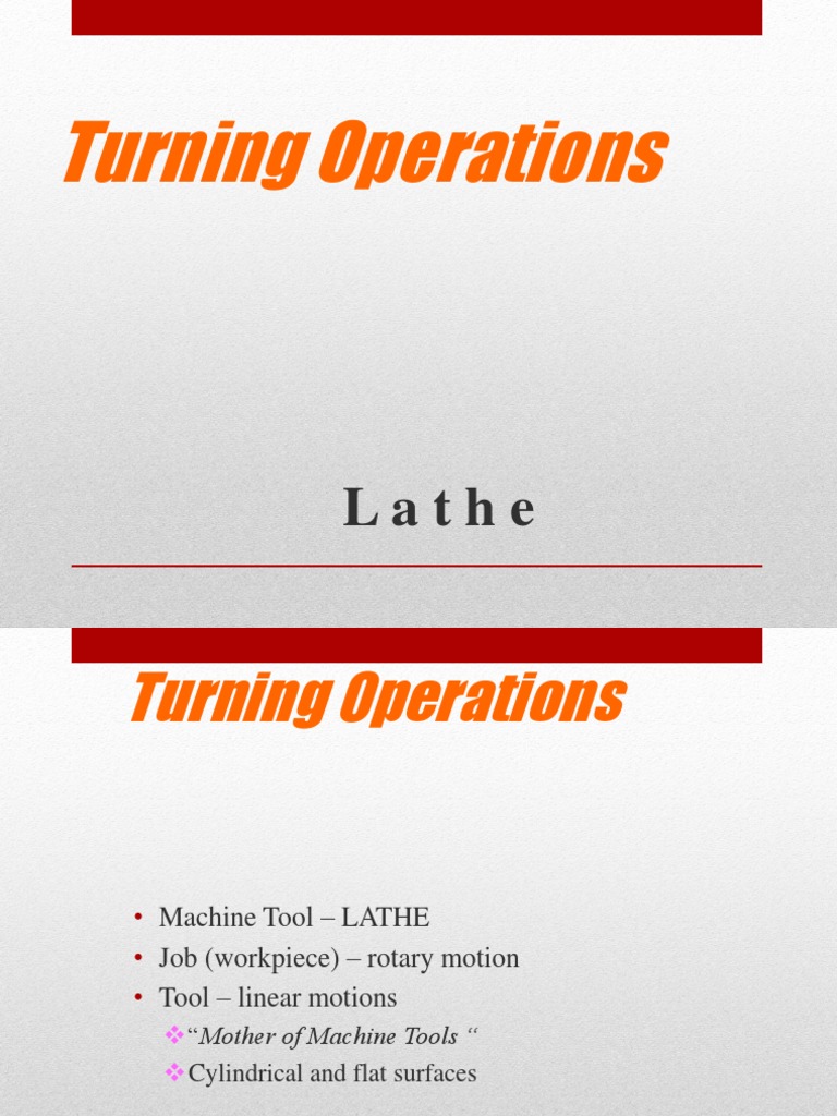 Lathe Operation PDF Machining Mechanical Engineering