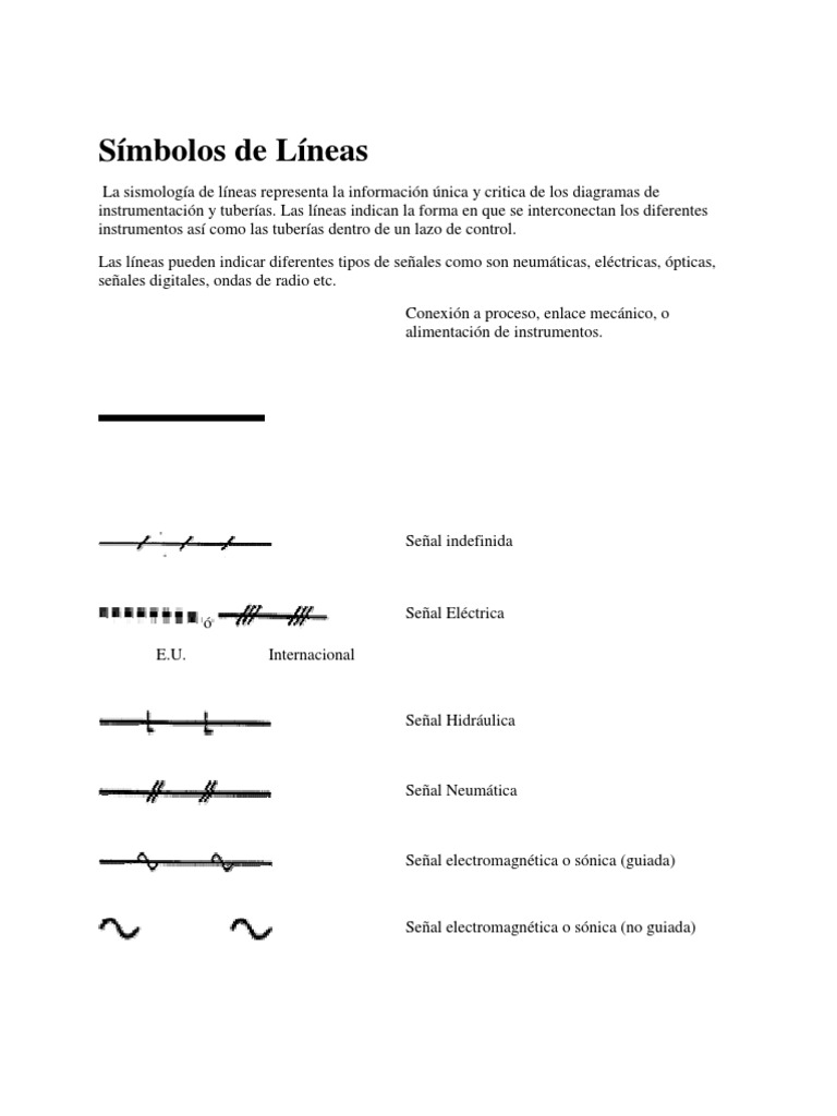 Simbología de Líneas en Instrumentación | PDF
