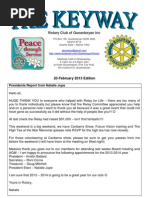 Download The Keyway - 20 Feb 2013 Edition - Rotary Club of Queanbyan - weekly newsletter by Rotary Club of Queanbeyan SN126172006 doc pdf