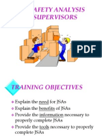Job Safety Analysis For Supervisors