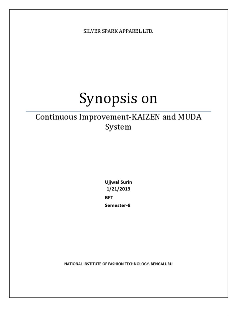 SYNOPSIS Silver Spark Apparel LTD PDF Lean Manufacturing Industries