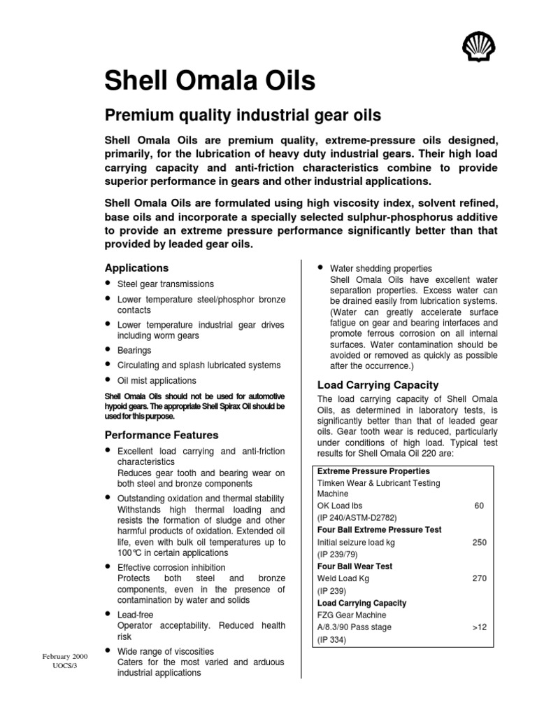 SHELL Omala Oils, Premium quality industrial gear oils Gear Motor Oil Free 30day Trial