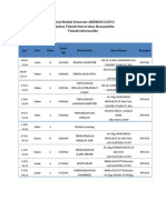 Jadwal Kuliah Semester AKHIR20122013