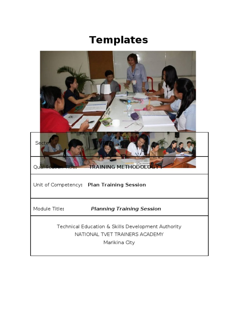 TESDA Training Session Planning Guide | PDF | Competence (Human ...
