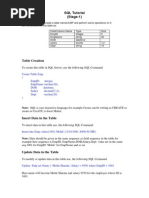 SQL Tutorial Stage-1