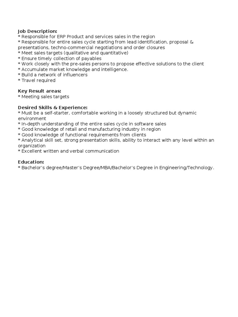 Job Description | PDF | Career & Growth
