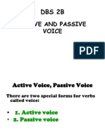 Active and Passive Voice: Dbs 2B