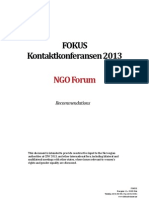 Kontaktkonferansen 2013 NGO Forum Recommendations