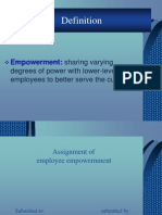 Empowerment:: Sharing Varying Degrees of Power With Lower-Level Employees To Better Serve The Customer