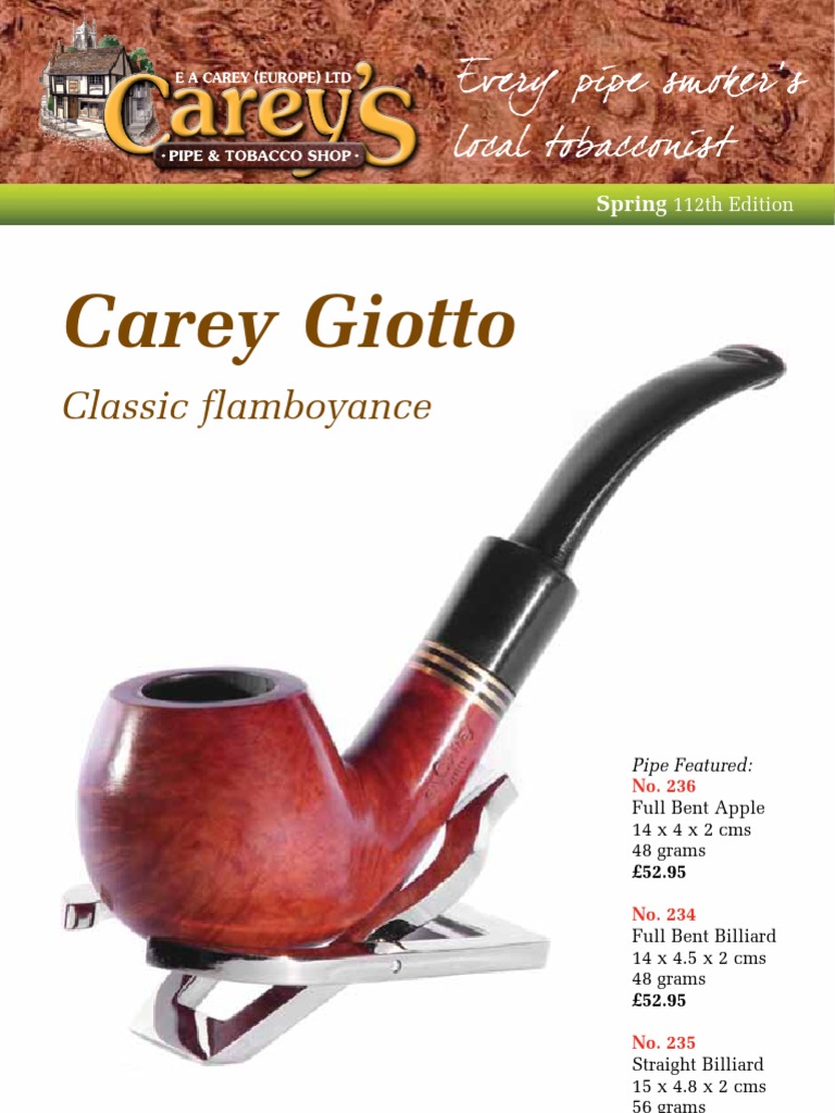 Carey's Pipe & Tobacco Shop Catalogue 112 Spring 2013 Cigar Tobacco