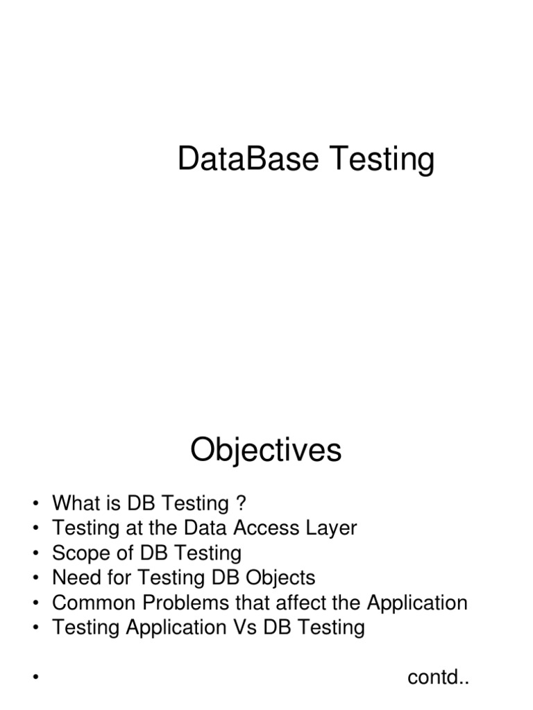Database Testing PDF Database Index Databases