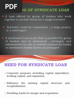 Loan Syndication Pdf Syndicated Loan Financial Economics
