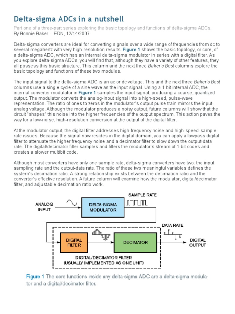 Delta-Sigma ADCs: Digital Filter Insights | PDF | Analog To Digital ...
