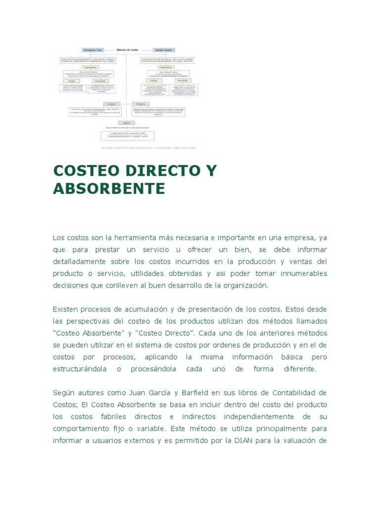 Costeo Directo vs. Absorbente: Claves | PDF | Costo | Contabilidad