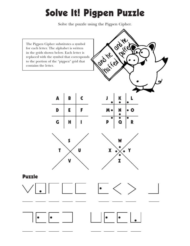 Pigpen Cipher Puzzle Solution Guide | PDF | Language Arts & Discipline ...