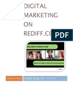 Digital Marketing On Rediff