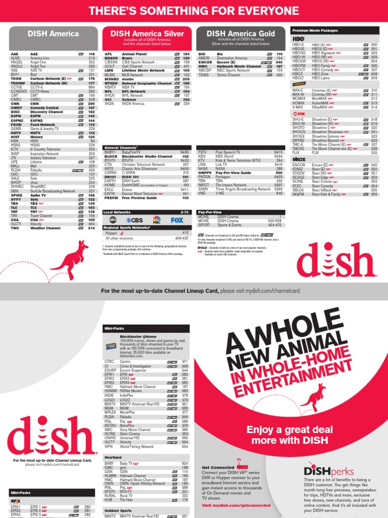 Dish Channel Guide Printable Customize and Print