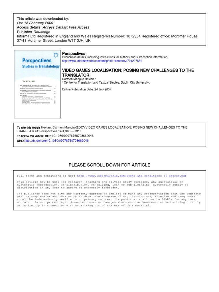 Video Games Localization | PDF | Video Games | Video Game Consoles