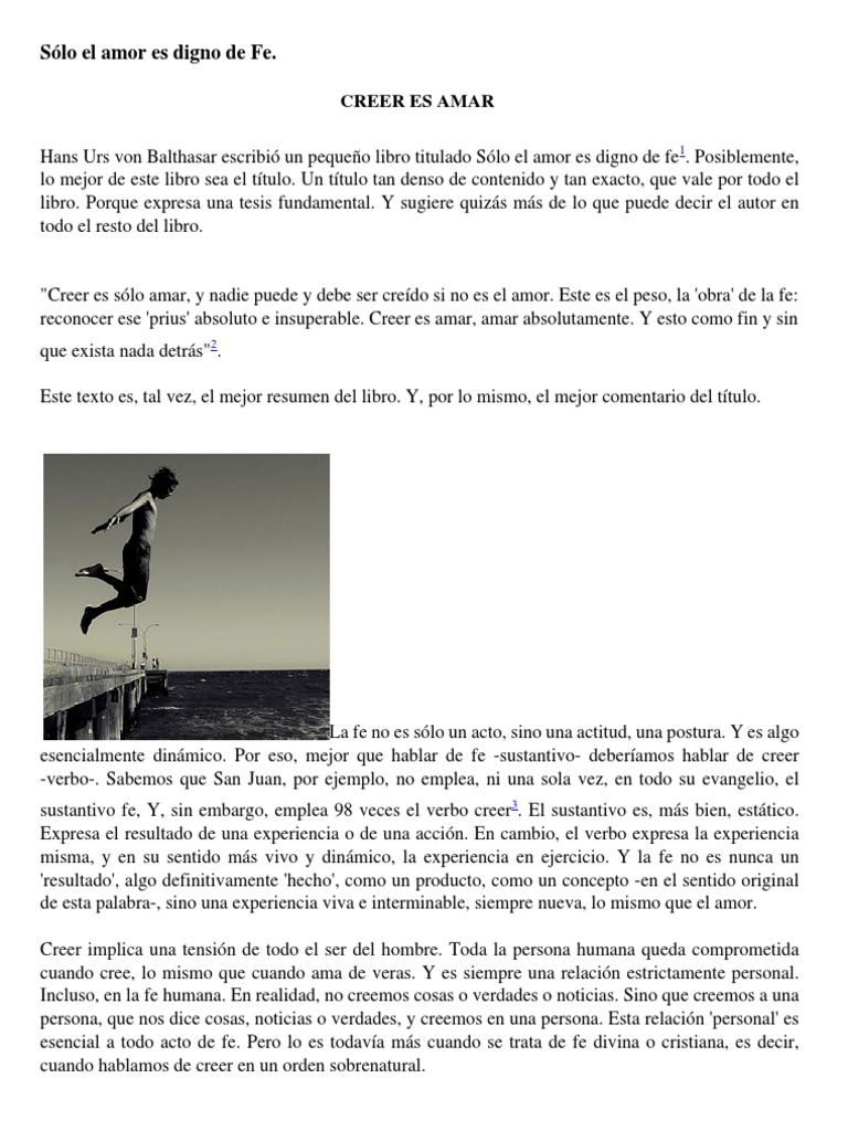El Amor como Base de la Fe | PDF | Fe | Verdad