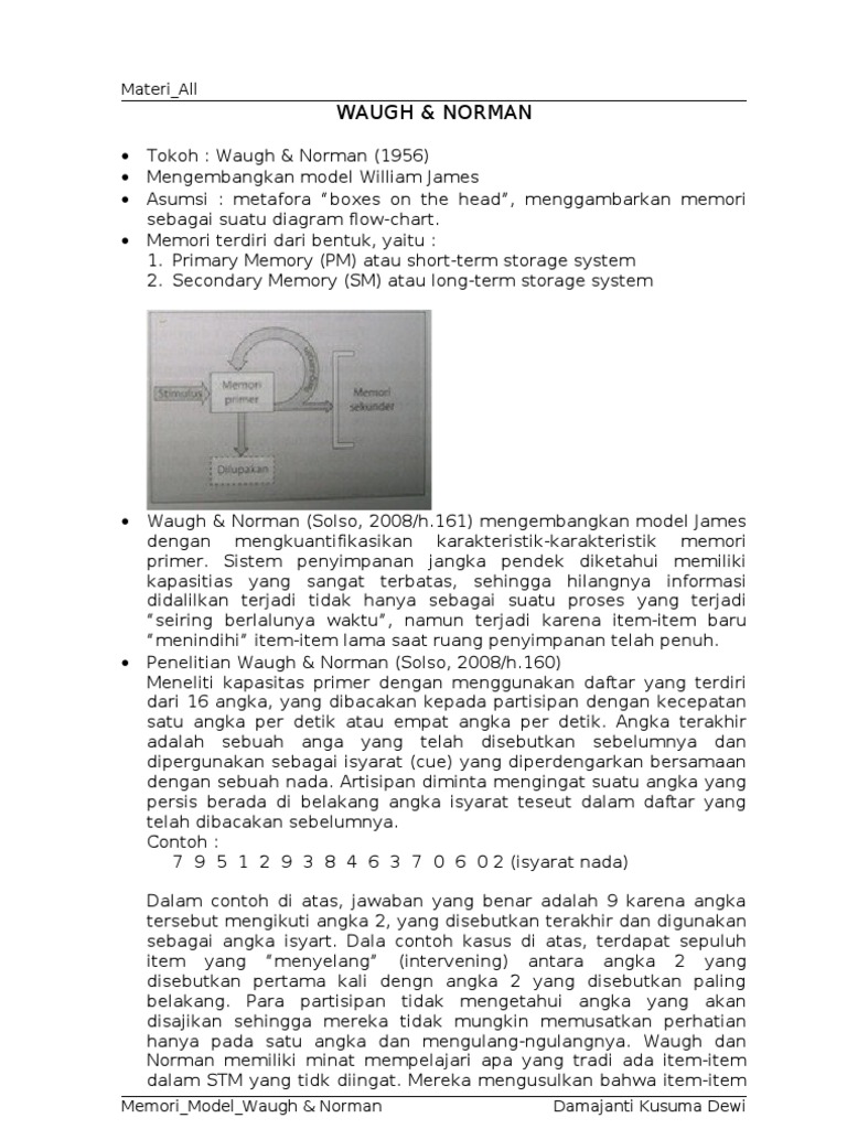 Model Memori Waugh & Norman | PDF