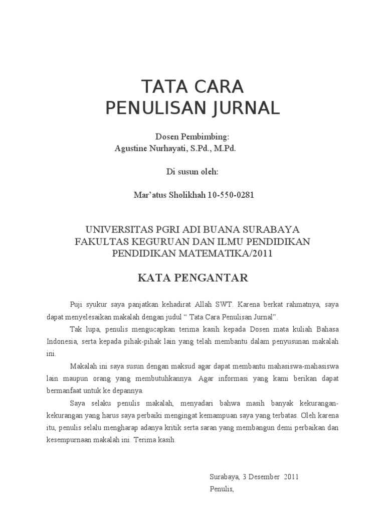 TATA CARA Buat Jurnal | PDF