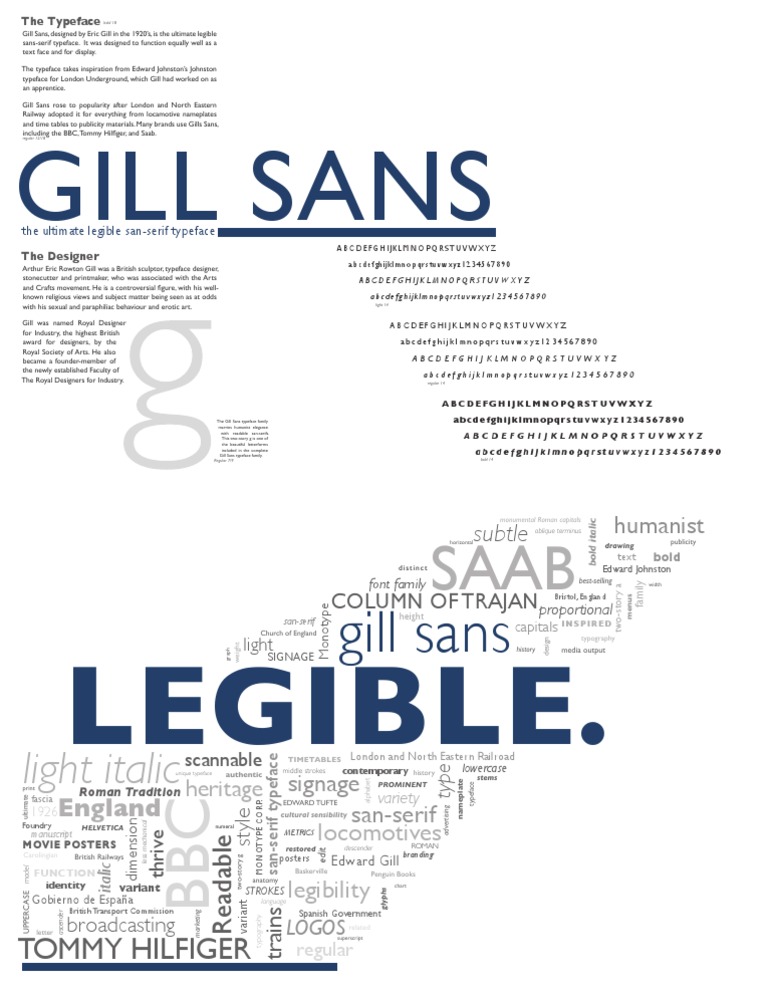 Gill Sans Type Specimen | PDF | Sans Serif | Typefaces