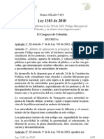 Ley 1383-2010 Transito