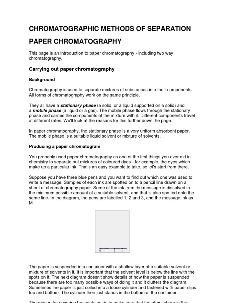 Separating Mixtures Through Paper Chromatography A Guide to Understanding the Principles and