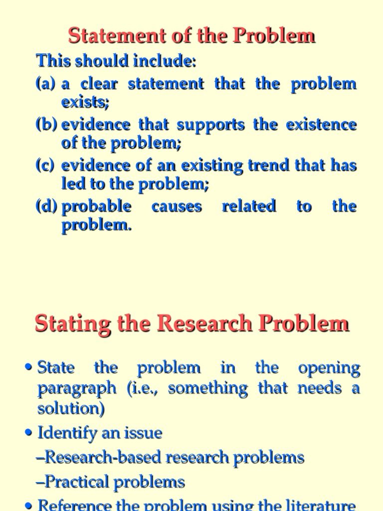 what is problem statement in research with examples